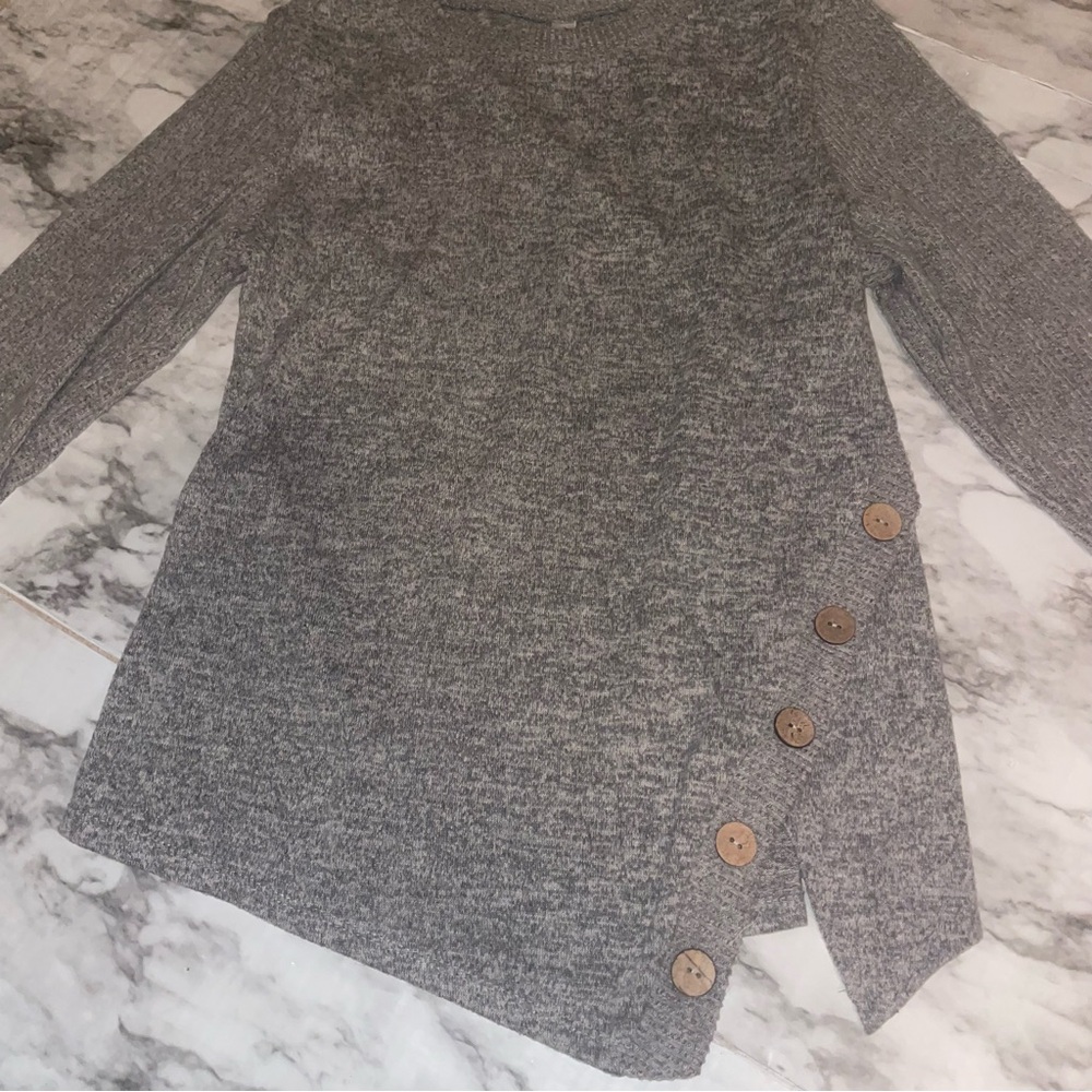 PerSeption Concept Gray Crew Neck Sweater